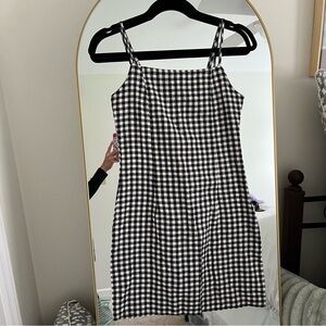 black & white gingham cami dress
